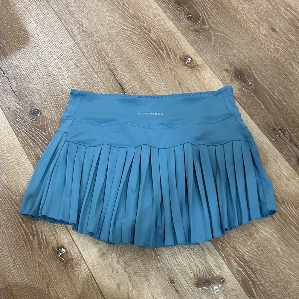 Goldhinge Women's Teal Pleated Skater Skirt